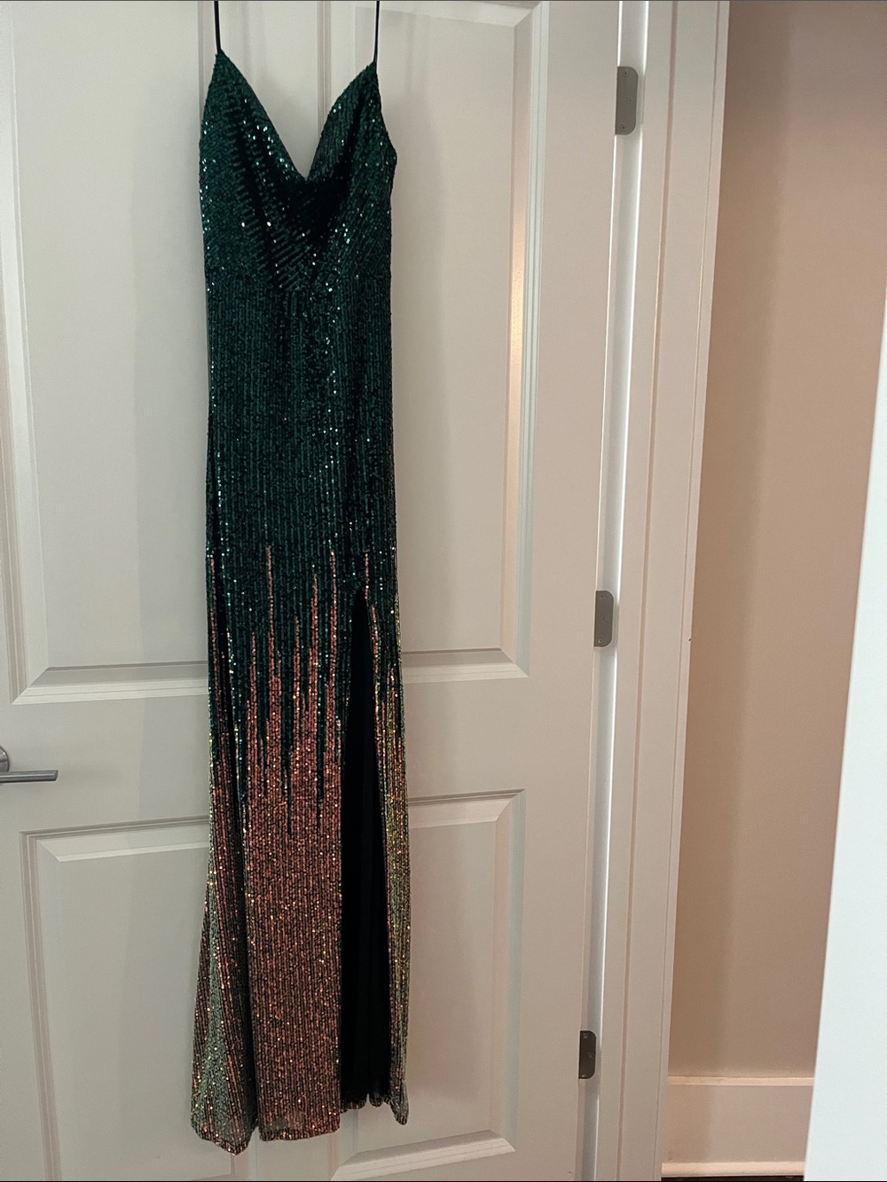 Green sequin dress